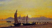Boats Ashore at Sunset Albert Bierstadt